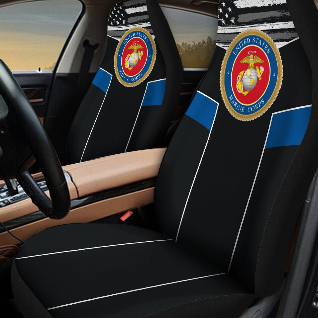 US Marine Corps Blue And Black Car Seat Cover