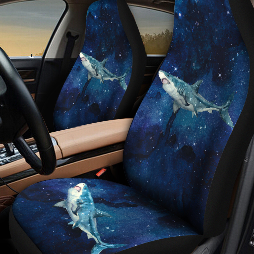 Shark Blue Galaxy Universal Front Car Seat Cover