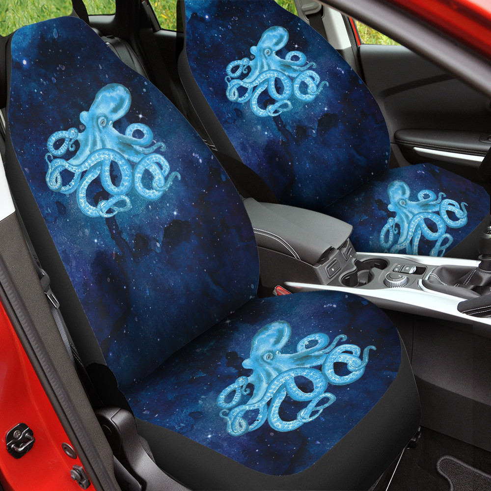 Octopus Blue Galaxy Universal Front Car Seat Cover