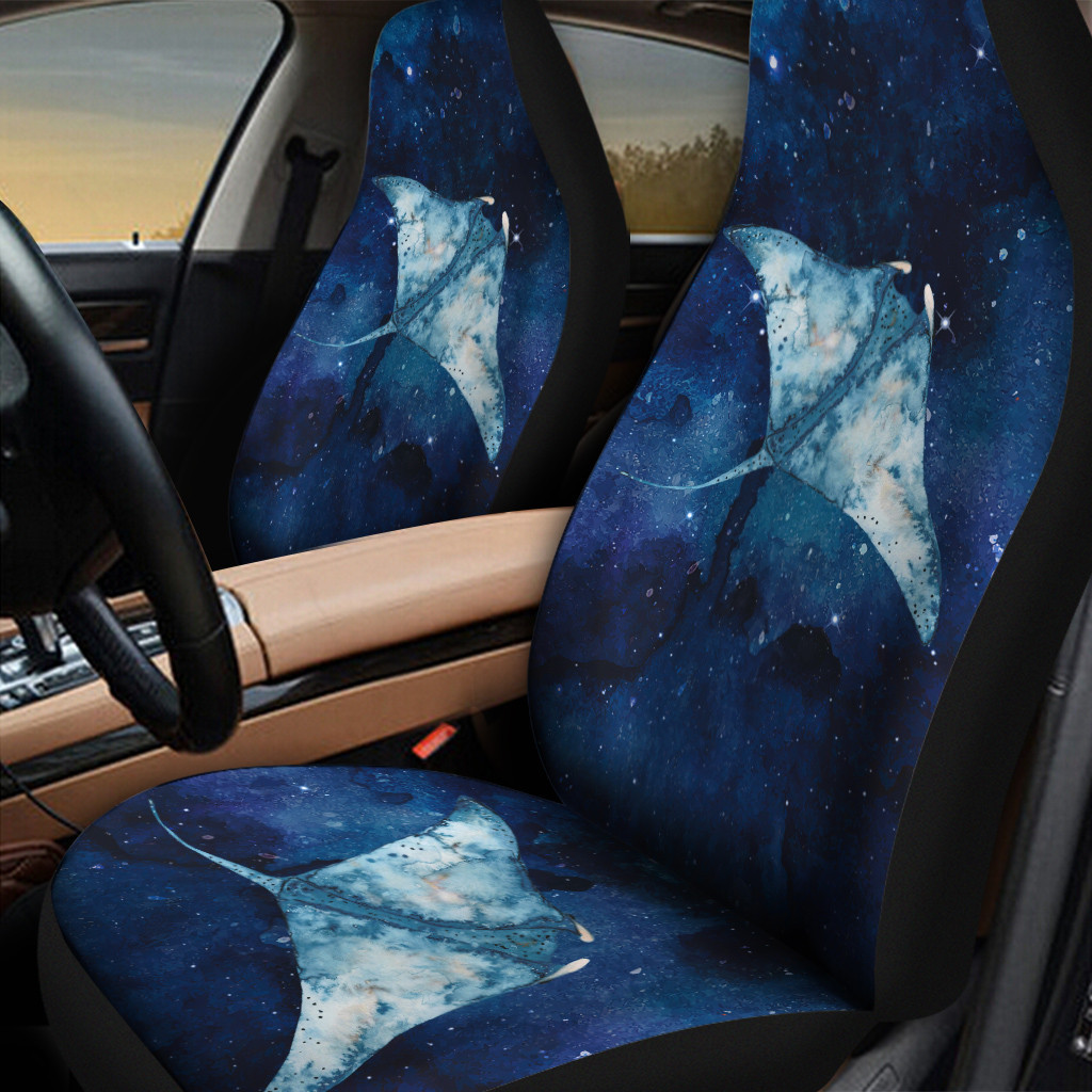 Stingray Blue Galaxy Universal Front Car Seat Cover