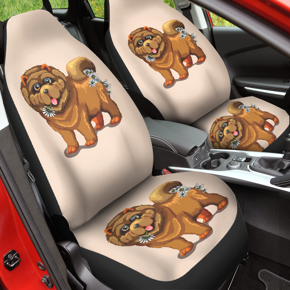 Chow Chow White Chrysanthemu Beige Color Car Seat Cover