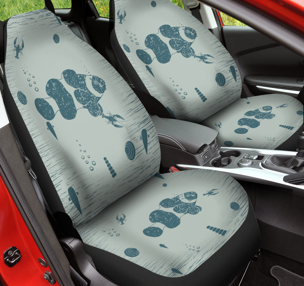 Clownfish And Sea Creatures Pattern Green Car Seat Cover