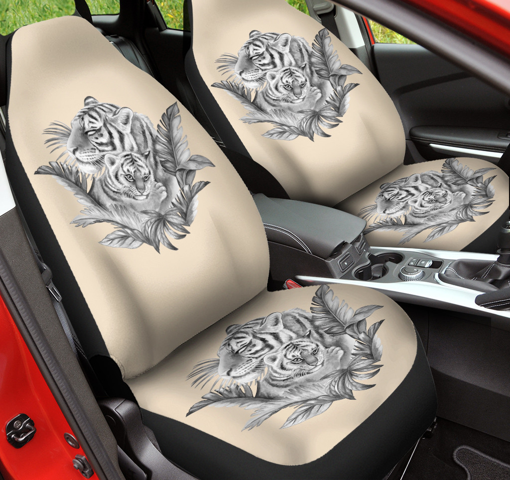 Tiger Mother And Kig Begie Color Car Seat Cover