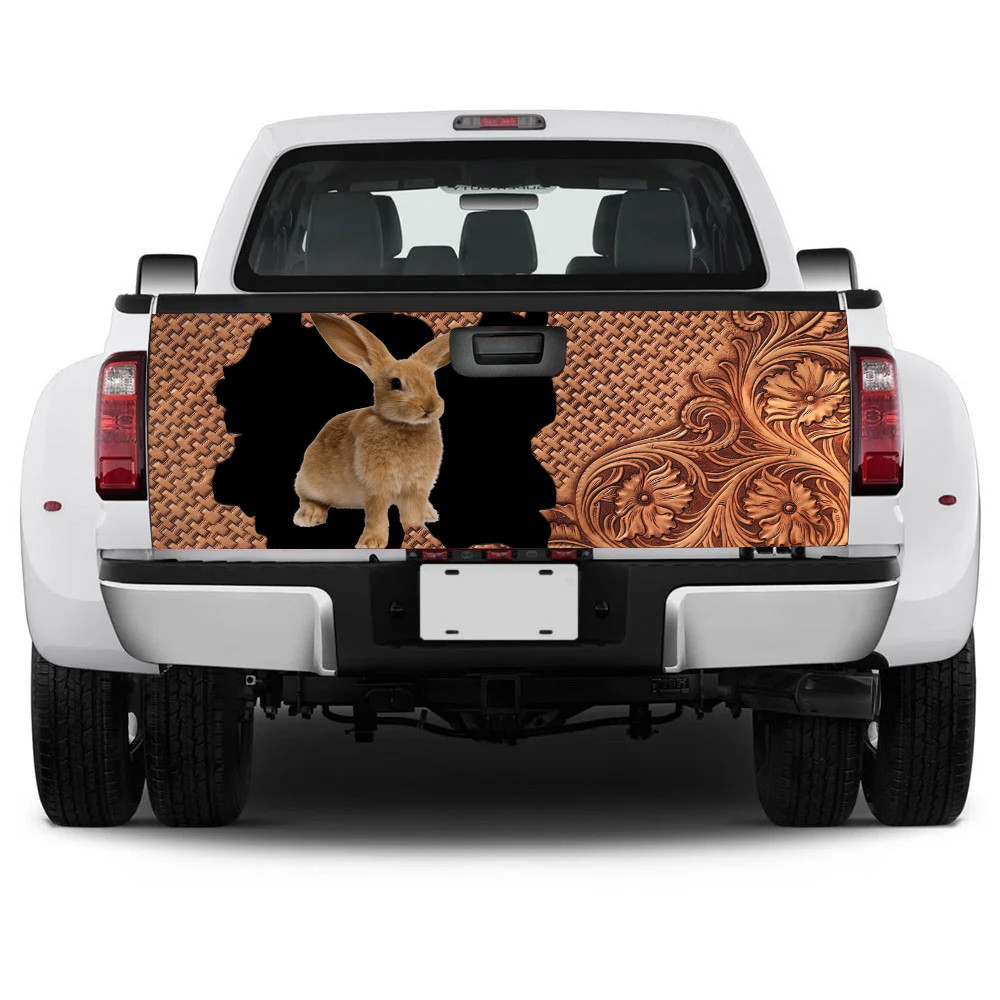 Rabbit Leather Carving Pattern Tailgate Decal Car Back Sticker