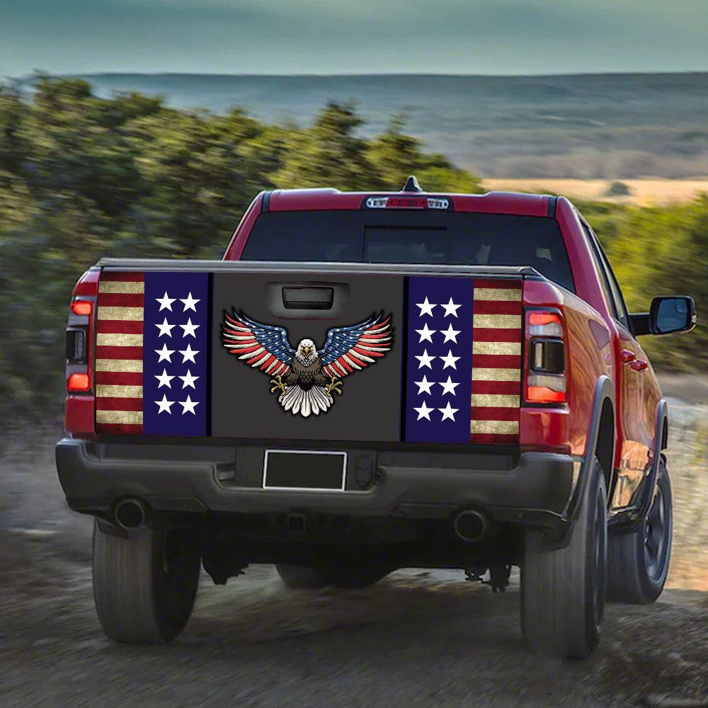 Eagle America Flag Wing Tailgate Decal Car Back Sticker
