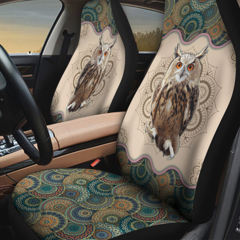 Owl Picture Pictures Vintage Flower Patterns Background Car Seat Covers