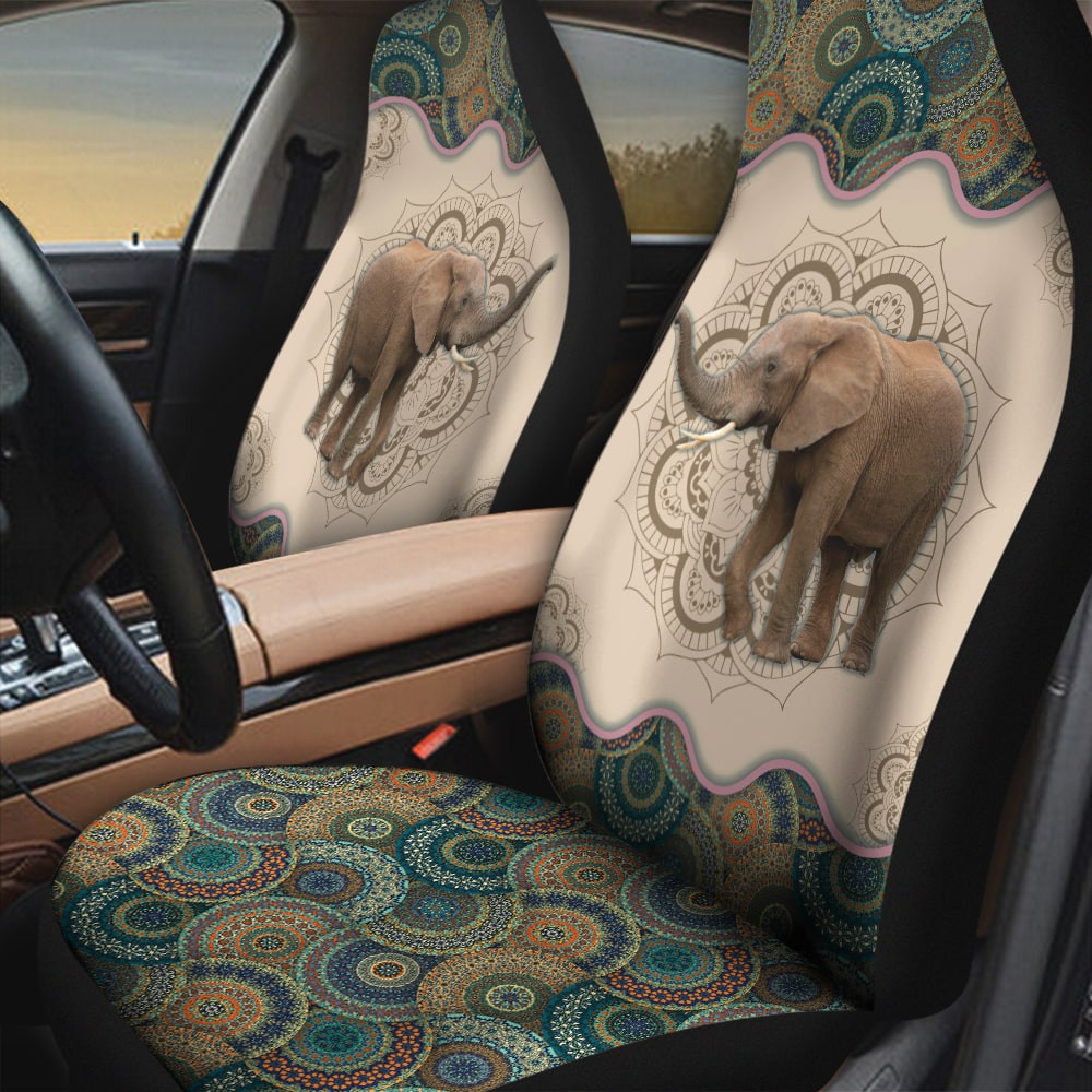 Elephant Pictures Pictures Vintage Flower Patterns Background Car Seat Covers