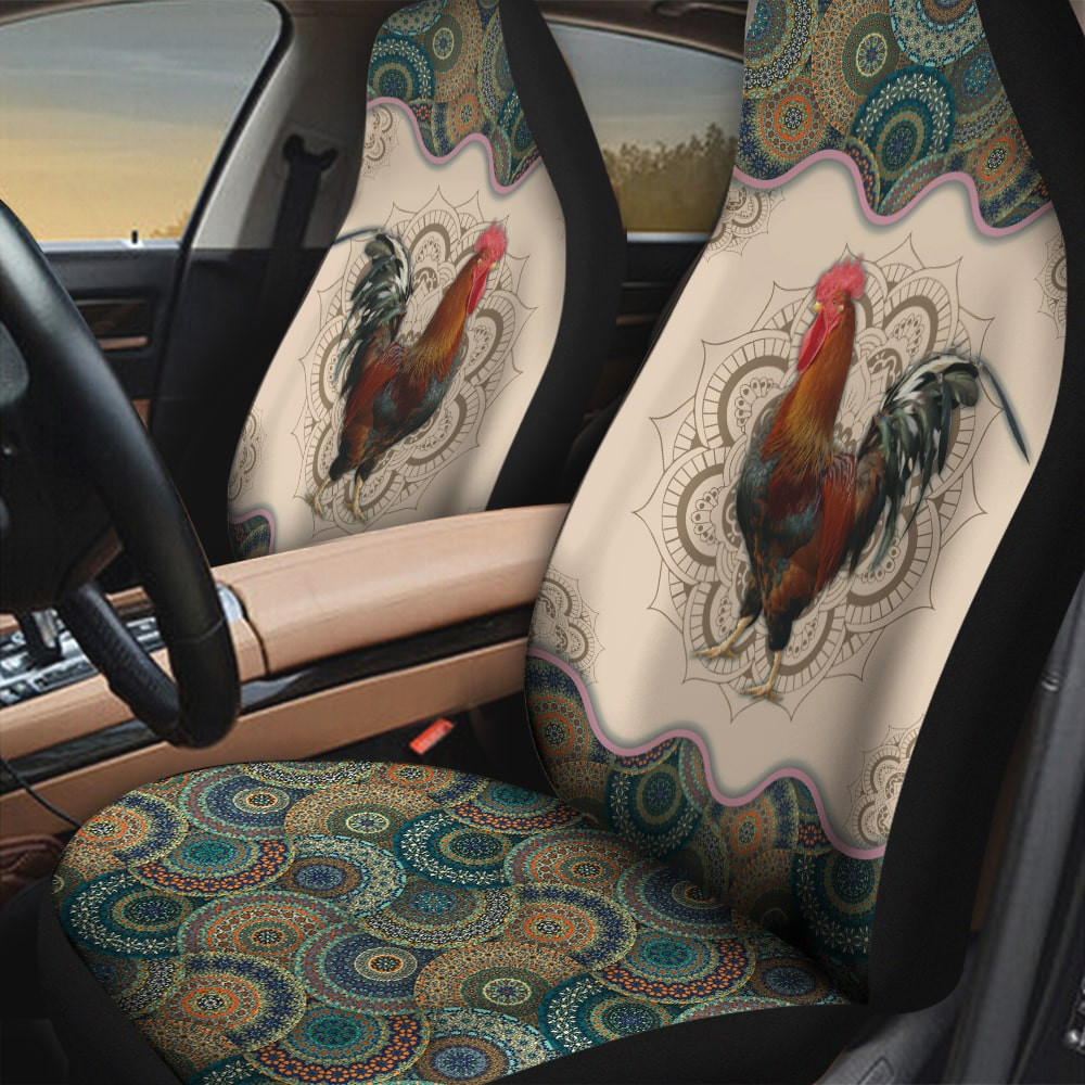Reall Chicken Pictures Vintage Flower Patterns Background Car Seat Covers