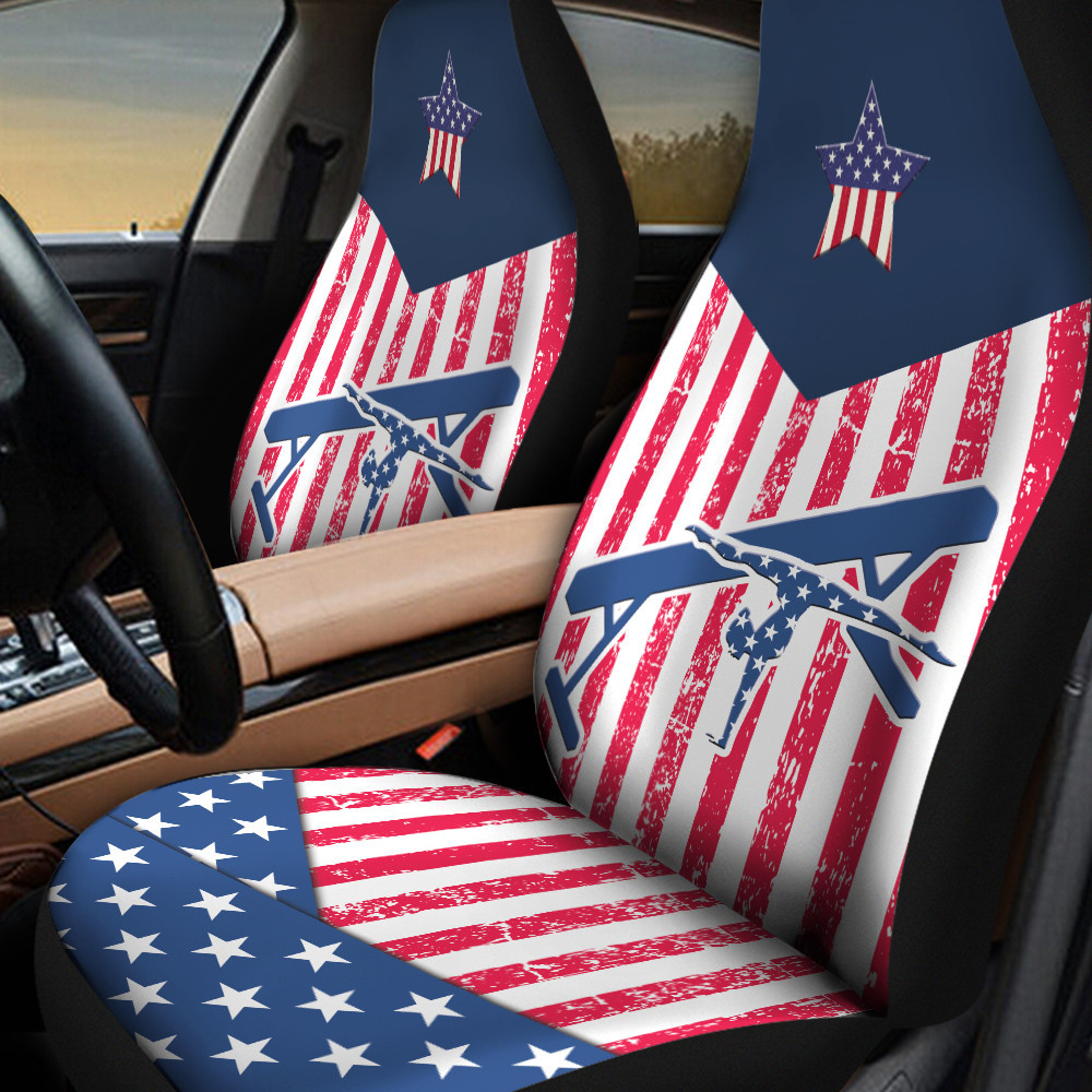 Gymnastics Inside American Flag Pattern Car Seat Covers