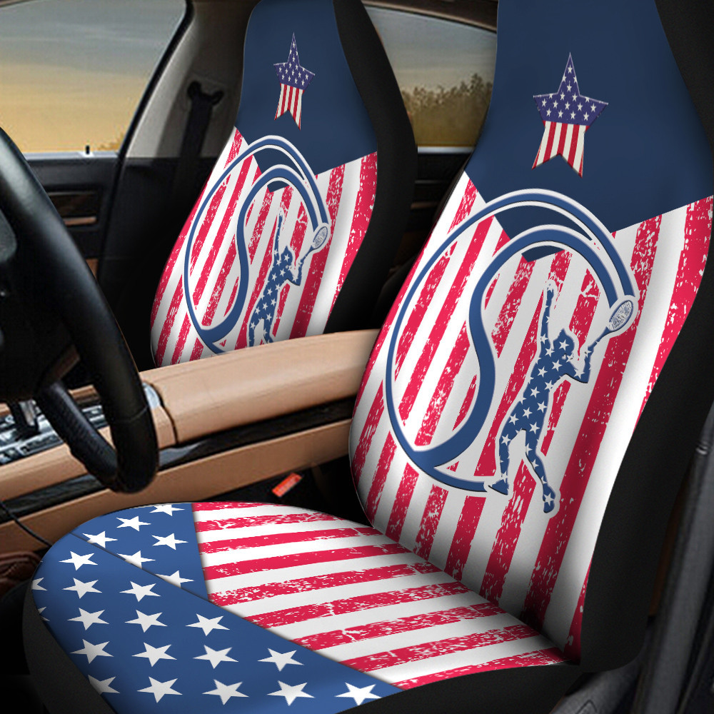 Tennis Inside American Flag Pattern Car Seat Covers