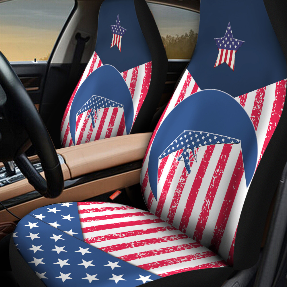 Hang Gliding Inside American Flag Pattern Car Seat Covers