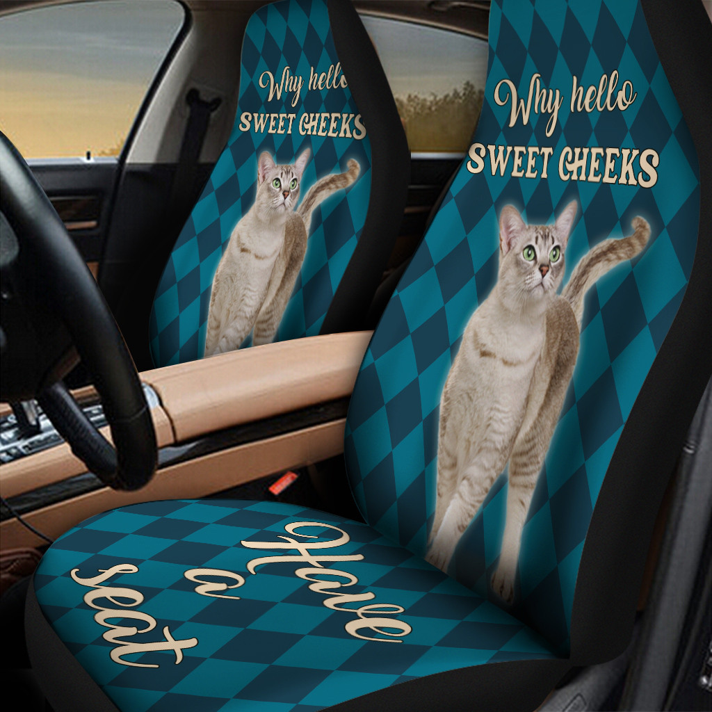 Sweet Cheeks Burmilla Cat Caro Pattern Car Seat Cover