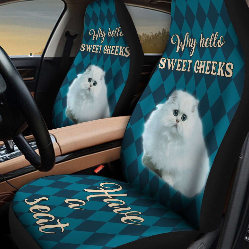 Sweet Cheeks Shiraz Cat Caro Pattern Car Seat Cover