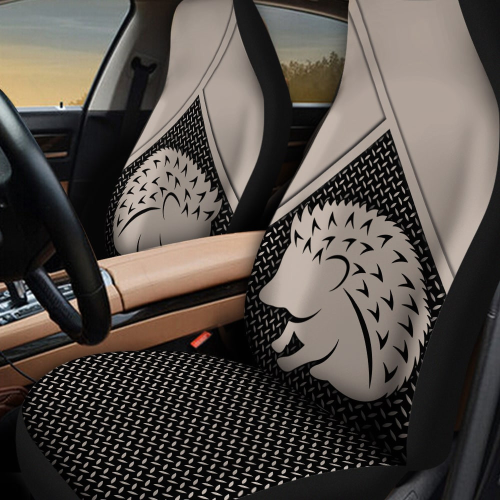 Adorable Hedgehog Classic Diamond Plate Patterns Background Car Seat Covers
