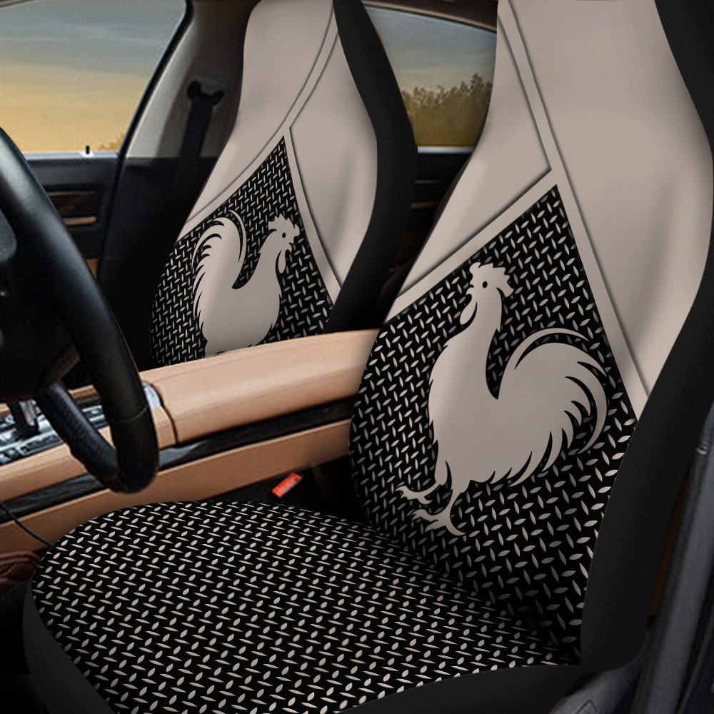 Chicken Graphic Diamond Plate Patterns Background Car Seat Covers