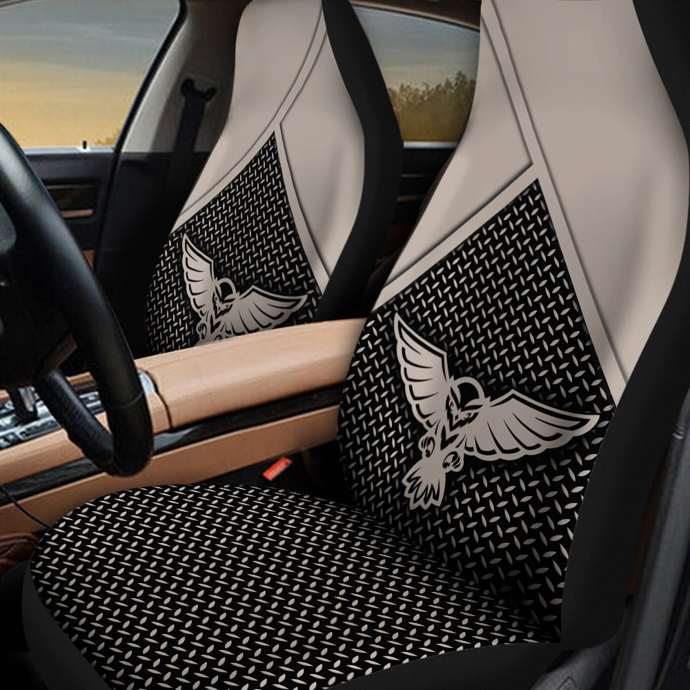Eagle Graphic Diamond Plate Patterns Background Car Seat Covers