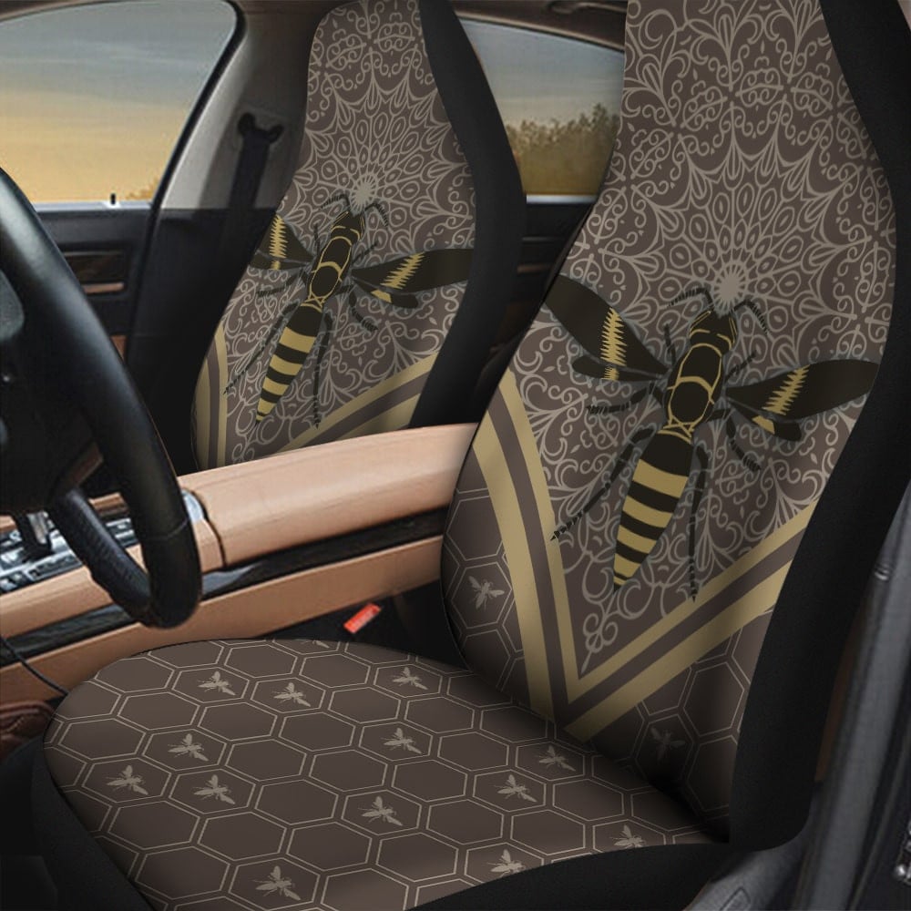 Wasp Mandala Pattern Background Car Seat Cover