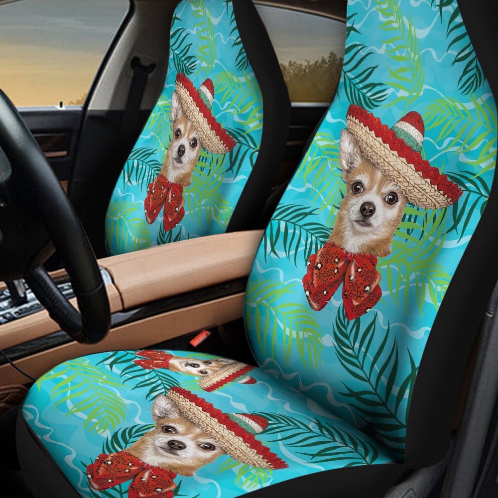 Tropical Chihuahua Dog Wear Hat Car Seat Cover