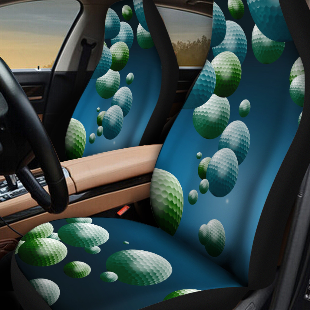 Golf Blue Background Printed Car Seat Cover