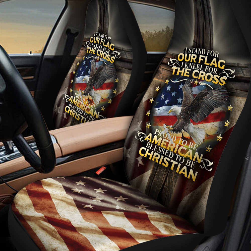 America Flag Eagle Christian Car Seat Cover