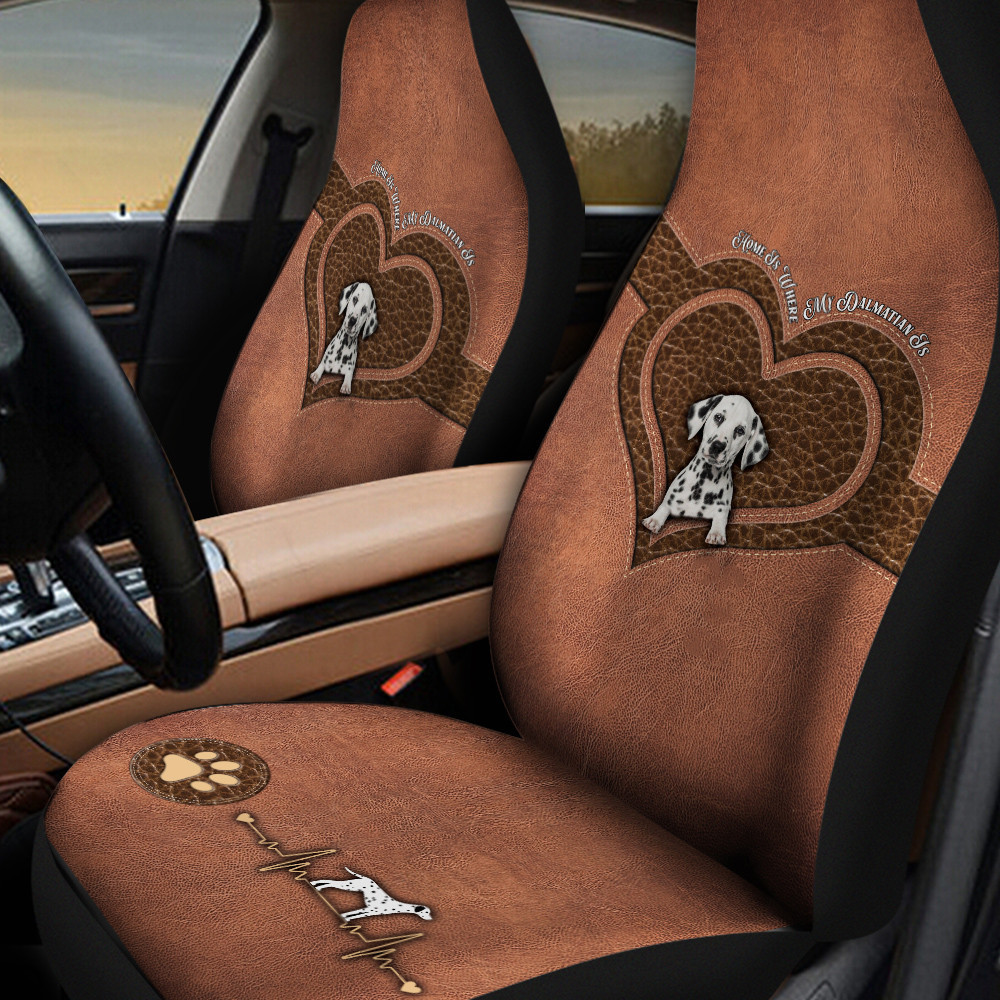 Dalmatian Dog Paw Heartbeat Car Seat Cover
