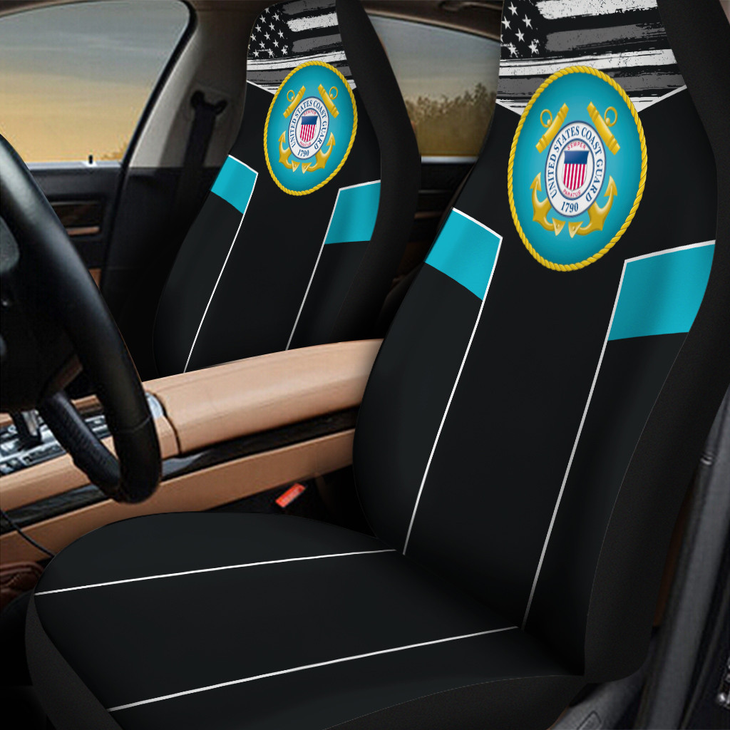 US Coast Guard Blue And Black Car Seat Cover