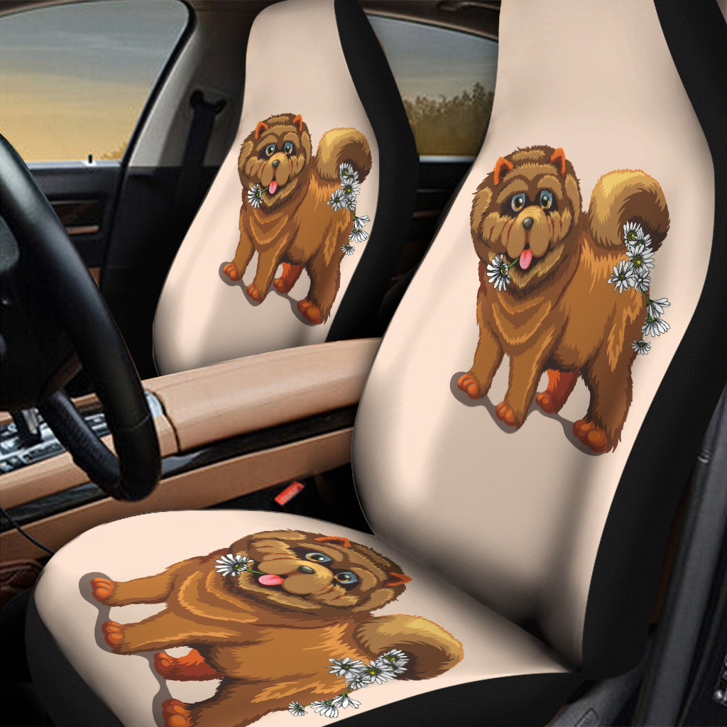 Chow Chow White Chrysanthemu Beige Color Car Seat Cover