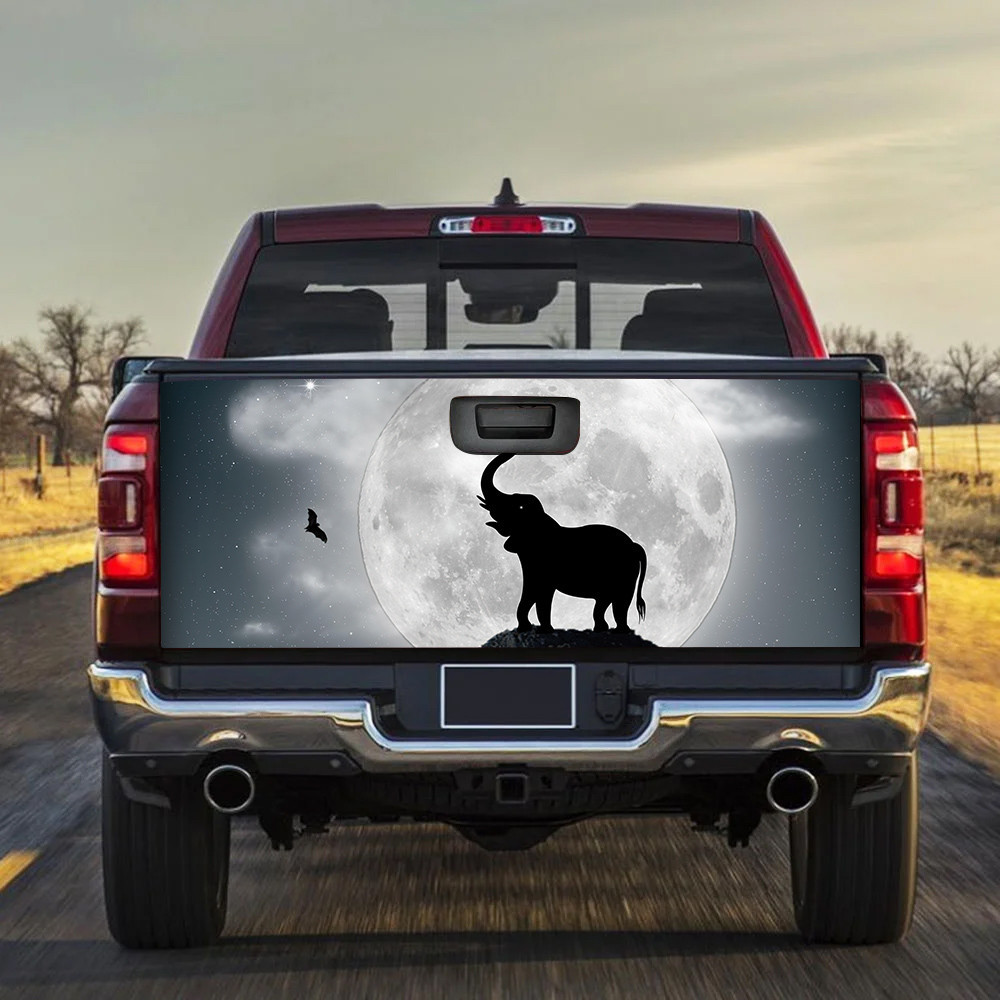Elephant And Bat Inside Moon Background Tailgate Decal Car Back Sticker
