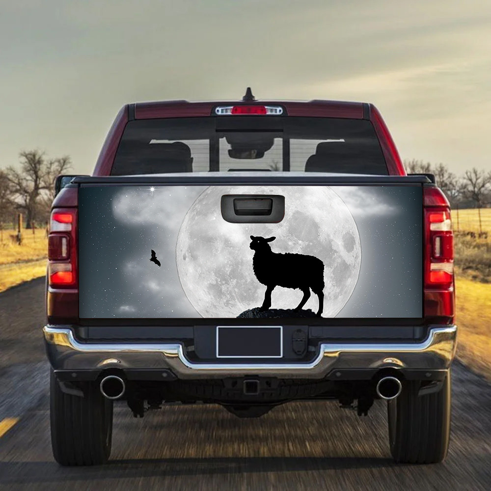 Sheep And Bat Inside Moon Background Tailgate Decal Car Back Sticker
