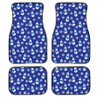 Blue And White Chistmas Pattern With Snowman And Snowflakes Car Mats Car Floor Mats