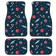 Blue And Red Cute Candy Cane And Snowball Car Mats Car Floor Mats