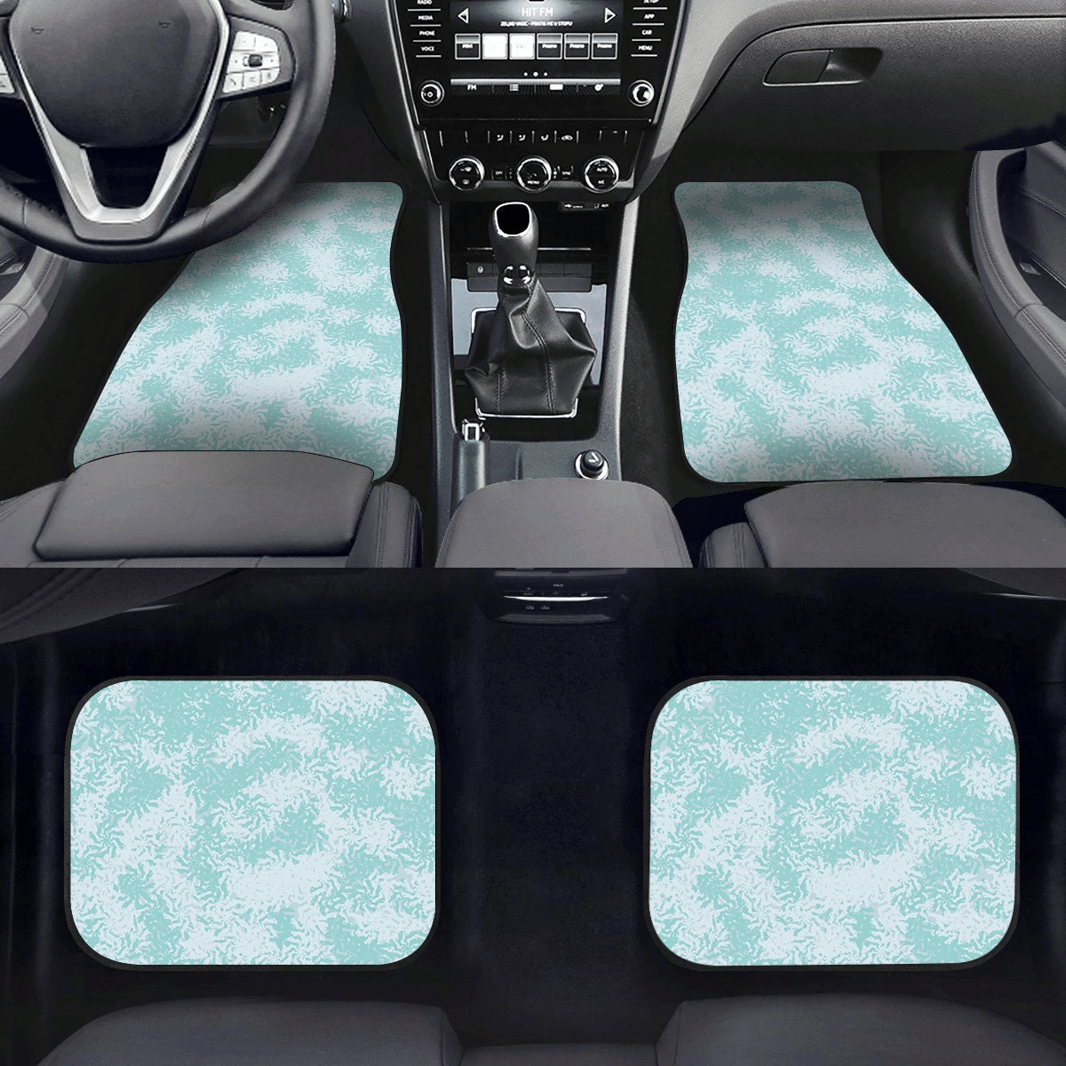 Camouflage Textures Christmas With Chaotic Snowflakes Car Mats Car Floor Mats