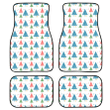 Colorful Christmas Tree And Snowball On White Background Car Mats Car Floor Mats