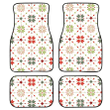 Geometric Snowflakes Nordic Pattern In Christmas Traditional Colors Car Mats Car Floor Mats