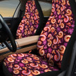 Orange And Purple Plumeria Flower Pattern Car Seat Cover