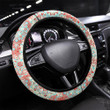 Boho Flower Pattern Printed Car Steering Wheel Cover