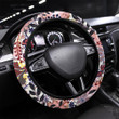 Seamless Pattern With Hand Drawn Henna Printed Car Steering Wheel Cover