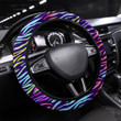 Tiger Striped Rainbow Seamless Pattern Printed Car Steering Wheel Cover