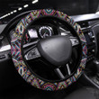 Abstract Ethnic Rug Ornamental Seamless Pattern Printed Car Steering Wheel Cover