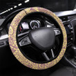 Seamless Pattern Of Paisley Floral Ornament Printed Car Steering Wheel Cover