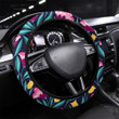 Seamless Pattern With Tiki Idols Design Element Printed Car Steering Wheel Cover