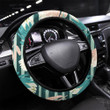 Pink And Blue Colored Protea Flowers Seamless Printed Car Steering Wheel Cover