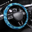 Tropical Seamless Pattern Palm Leaves Floral Printed Car Steering Wheel Cover