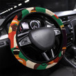 Diverse Black Africa People Crowd Seamless Pattern Printed Car Steering Wheel Cover