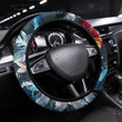 Beautiful Fashion Fabric Pattern With Tulip Printed Car Steering Wheel Cover