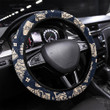 Ethnic Arab Paisley Seamless Pattern With Folk Printed Car Steering Wheel Cover