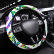 Bright Graffiti Seamless Pattern With Grunge Printed Car Steering Wheel Cover