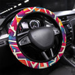Colored Seamless Lines Printed Car Steering Wheel Cover