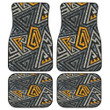 Yellow And Grey Triangle Pattern Geometric Texture All Over Print Car Floor Mats