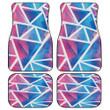 Abstract Light Triangle Pattern Pink To Blue Color All Over Print Car Floor Mats